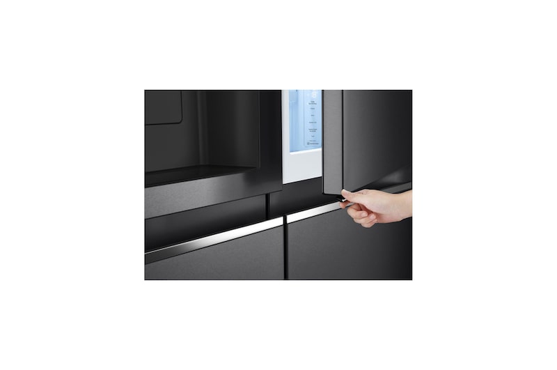 LG Side-by-Side avec Door-in-Door® | Distributeur de glace, glace pilée et eau | Capacité 635 litres | Réservoir d'eau interne 4L | Matte Black | GSJV71MCTE, GSJV71MCTE