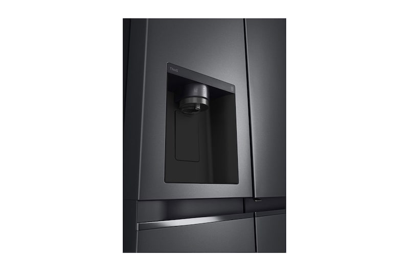 LG Side-by-Side avec Door-in-Door® | Distributeur de glace, glace pilée et eau | Capacité 635 litres | Réservoir d'eau interne 4L | Matte Black | GSJV71MCTE, GSJV71MCTE