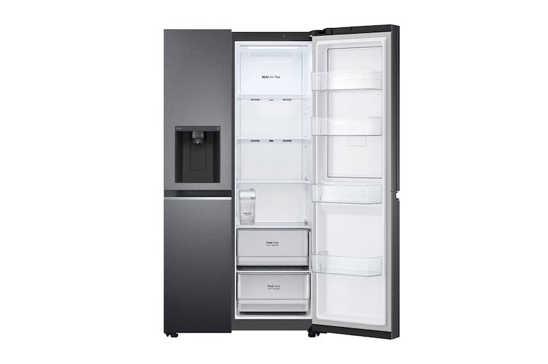 LG Side-by-Side avec Door-in-Door® | Distributeur de glace, glace pilée et eau | Capacité 635 litres | Réservoir d'eau interne 4L | Matte Black | GSJV71MCTE, GSJV71MCTE