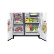 LG Side-by-Side avec Door-in-Door® | Distributeur de glace, glace pilée et eau | Capacité 635 litres | Réservoir d'eau interne 4L | Matte Black | GSJV71MCTE, GSJV71MCTE