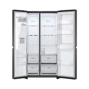LG Side-by-Side avec Door-in-Door® | Distributeur de glace, glace pilée et eau | Capacité 635 litres | Réservoir d'eau interne 4L | Matte Black | GSJV71MCTE, GSJV71MCTE