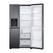 LG Side-by-Side avec Door-in-Door® | Distributeur de glace, glace pilée et eau | Capacité 635 litres | Réservoir d'eau interne 4L | Matte Black | GSJV71MCTE, GSJV71MCTE