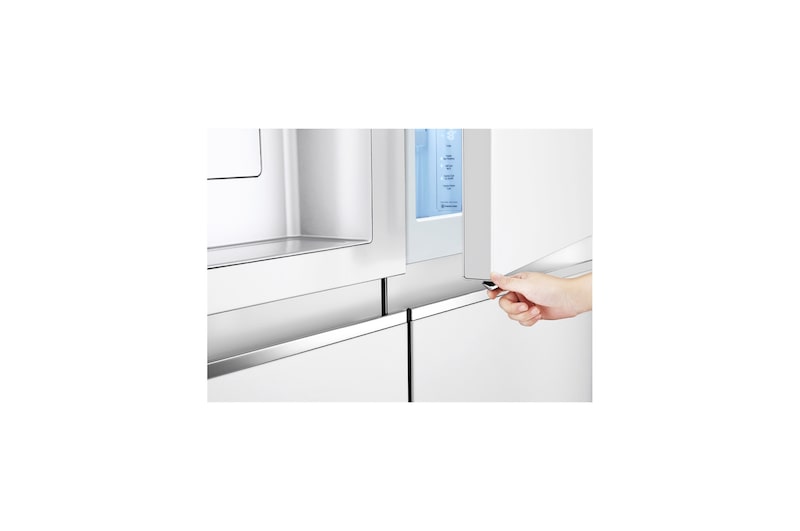LG Side-by-Side avec Door-in-Door® | Distributeur de glace, glace pilée et eau | Capacité 635 litres | Classe d'efficacité énergétique E | Réservoir d'eau interne 4L | Super White | GSJV71SWTE, GSJV71SWTE