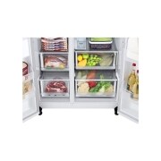 LG Side-by-Side avec Door-in-Door® | Distributeur de glace, glace pilée et eau | Capacité 635 litres | Classe d'efficacité énergétique E | Réservoir d'eau interne 4L | Super White | GSJV71SWTE, GSJV71SWTE