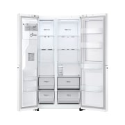 LG Side-by-Side avec Door-in-Door® | Distributeur de glace, glace pilée et eau | Capacité 635 litres | Classe d'efficacité énergétique E | Réservoir d'eau interne 4L | Super White | GSJV71SWTE, GSJV71SWTE