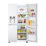 LG Side-by-Side avec Door-in-Door® | Distributeur de glace, glace pilée et eau | Capacité 635 litres | Classe d'efficacité énergétique E | Réservoir d'eau interne 4L | Super White | GSJV71SWTE, GSJV71SWTE
