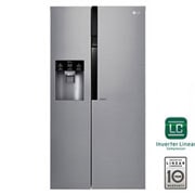 Vue avant de Side-by-Side | Capacité 591L | Distributeur de glace, de glace pilée et d&#39;eau | Total No Frost GSL561PZUZ
