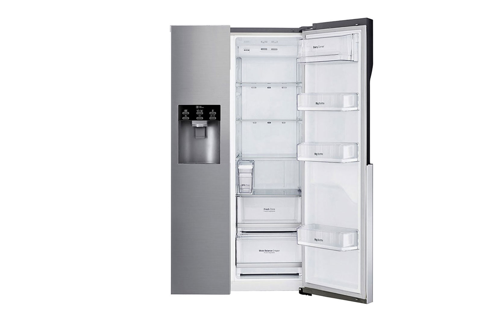 LG Side-by-Side | Capacité 591L | Distributeur de glace, de glace pilée et d'eau | Total No Frost, GSL561PZUZ