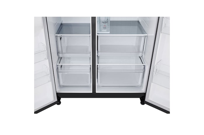 LG Side-by-Side avec distributeur de glace, glace pilée et eau | Capacité 641 litres | Classe d'efficacité énergétique E | Réservoir d'eau interne 4L | Essence Matte Black | GSLC41EPPE, GSLC41EPPE