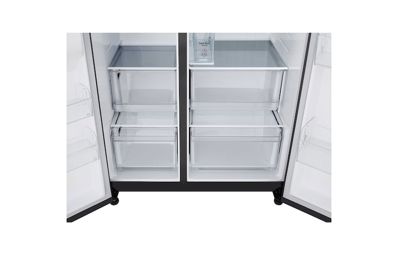 LG Side-by-Side avec distributeur de glace, glace pilée et eau | Capacité 641 litres | Classe d'efficacité énergétique E | Réservoir d'eau interne 4L | Essence Matte Black | GSLC41EPPE, GSLC41EPPE