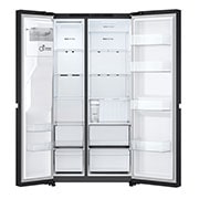 LG Side-by-Side avec distributeur de glace, glace pilée et eau | Capacité 641 litres | Classe d'efficacité énergétique E | Réservoir d'eau interne 4L | Essence Matte Black | GSLC41EPPE, GSLC41EPPE