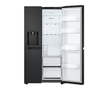 LG Side-by-Side avec distributeur de glace, glace pilée et eau | Capacité 641 litres | Classe d'efficacité énergétique E | Réservoir d'eau interne 4L | Essence Matte Black | GSLC41EPPE, GSLC41EPPE