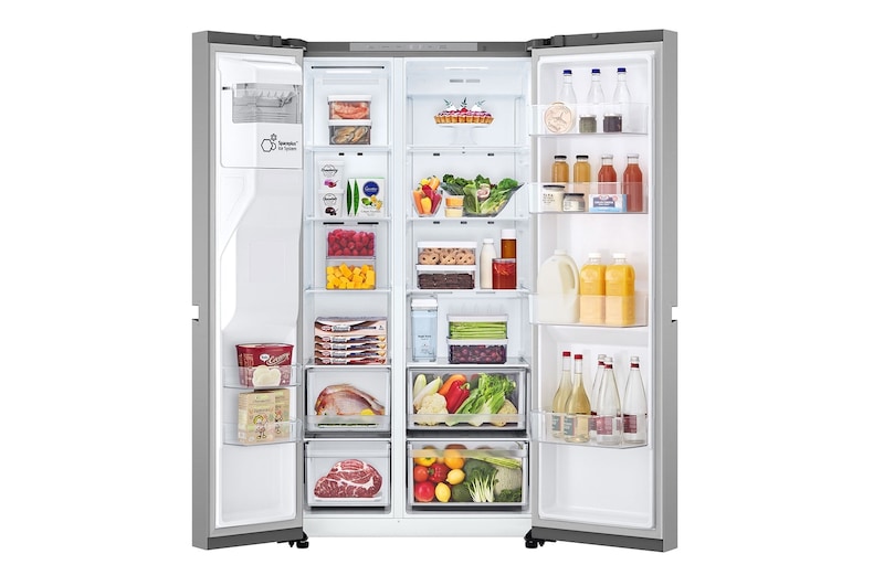 LG Réfrigérateur side-by-side (E, 641L, 189,1 cm de haut) avec distributeur de glaçons, de glace pilée et d'eau & réservoir d'eau interne | GSLC41PYPE, GSLC41PYPE