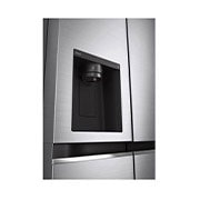 LG Side-by-Side avec distributeur de glaçons, de glace pilée et d'eau | Capacité de 635 litres | Réservoir d'eau interne 4L | Platine Argent | GSLV71PZTE, GSLV71PZTE