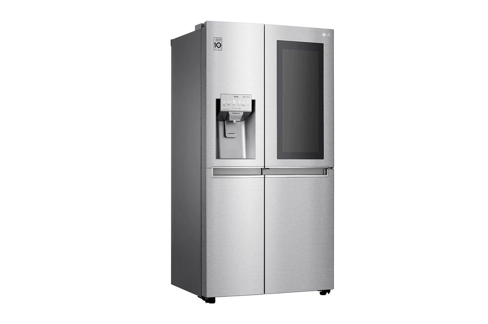 LG Côte à côte avec InstaView Door-in-Door™ | Capacité de 601 litres | Distributeurs de glace, de glace pilée et d'eau | Alimentation en eau fixe | Total sans gel | DoorCooling+™ | ThinQ®, GSX960NECE