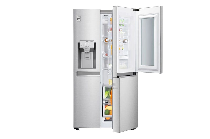 LG Côte à côte avec InstaView Door-in-Door™ | Capacité de 601 litres | Distributeurs de glace, de glace pilée et d'eau | Alimentation en eau fixe | Total sans gel | DoorCooling+™ | ThinQ®, GSX960NECE
