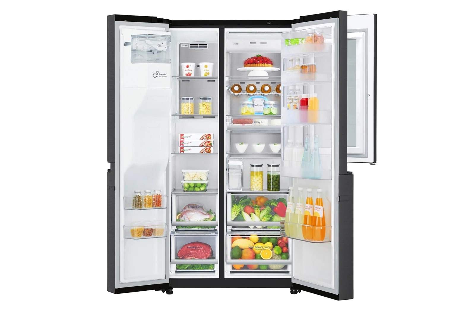 LG Réfrigérateur Américain Side by Side avec InstaView Door-in-Door™ | Capacité de 625 litres | Distributeur de glace, de glace pilée et d'eau | DoorCooling+™ | ThinQ®, GSX961MCCE