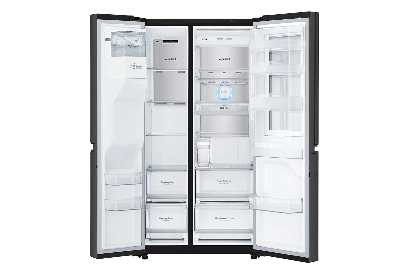 LG Réfrigérateur Américain Side by Side avec InstaView Door-in-Door™ | Capacité de 625 litres | Distributeur de glace, de glace pilée et d'eau | DoorCooling+™ | ThinQ®, GSX961MCCE