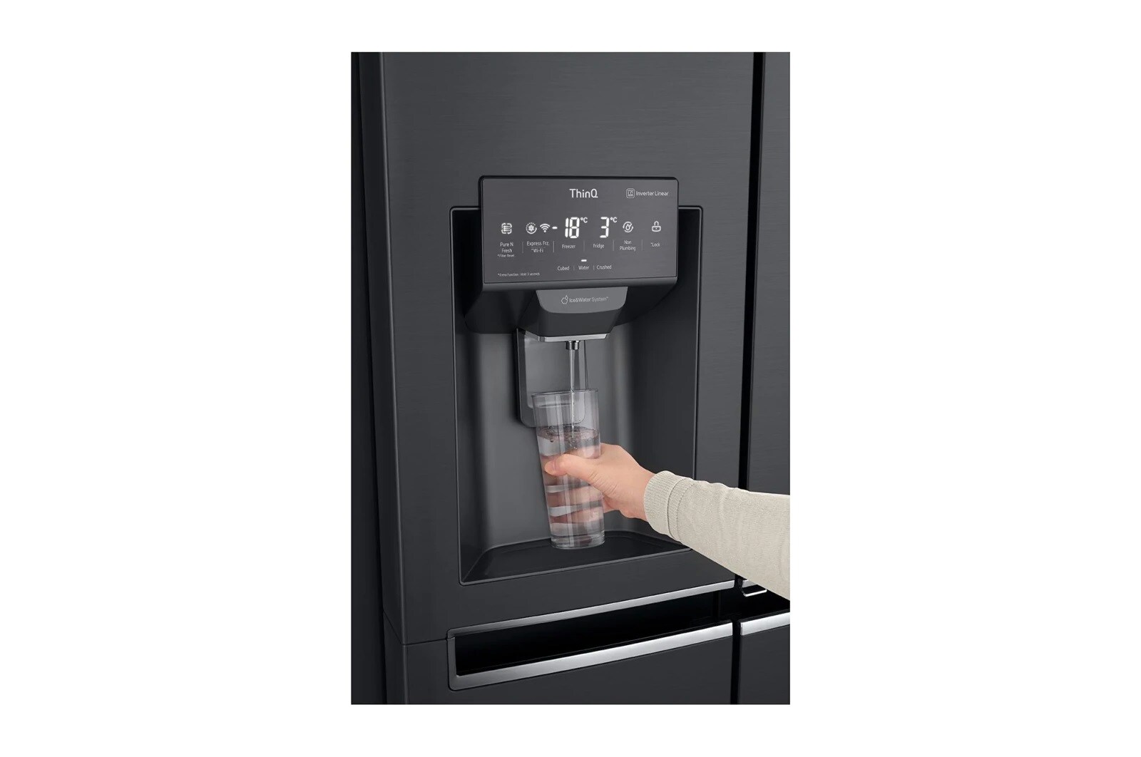 LG Réfrigérateur Américain Side by Side avec InstaView Door-in-Door™ | Capacité de 625 litres | Distributeur de glace, de glace pilée et d'eau | DoorCooling+™ | ThinQ®, GSX961MCCE