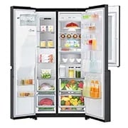LG Réfrigérateur Américain Side by Side avec InstaView Door-in-Door™ | Capacité de 625 litres | Distributeur de glace, de glace pilée et d'eau | DoorCooling+™ | ThinQ®, GSX961MCCE