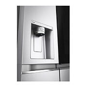 LG Side-by-Side avec InstaView Door-in-Door® | Distributeurs de glace, glace pilée et eau | Capacité de 635 litres | Classe d'efficacité énergétique E | Raccordement fixe à l'eau | acier brossé | GSXV90BSAE, GSXV90BSAE