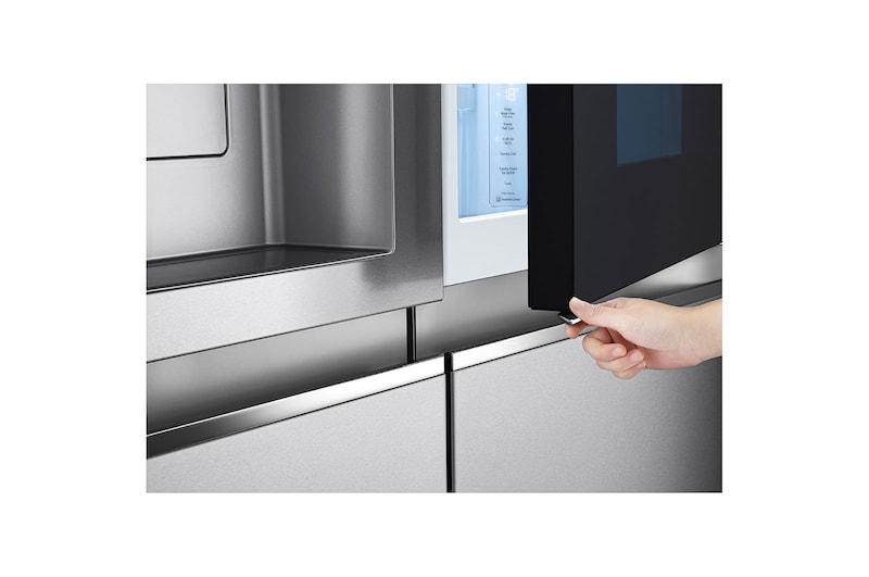 LG Side-by-Side avec InstaView Door-in-Door® | Boules de glace Craft | Distributeur de glace, glace pilée et eau | Capacité de 635 litres | Classe d'efficacité énergétique E | Raccordement fixe à l'eau | Brushed Steel | GSXV90BSDE, GSXV90BSDE