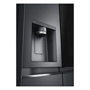 LG Side-by-Side avec InstaView Door-in-Door® | Distributeur de glace, de glace pilée et d'eau | Capacité de 635 litres | Classe d'efficacité énergétique E | Raccordement fixe à l'eau | Matte Black Steel | GSXV90MCAE, GSXV90MCAE