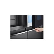 LG Side-by-Side avec InstaView Door-in-Door® | Distributeur de glace, de glace pilée et d'eau | Capacité de 635 litres | Classe d'efficacité énergétique E | Raccordement fixe à l'eau | Matte Black Steel | GSXV90MCDE, GSXV90MCDE