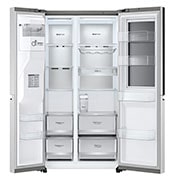 LG Side-by-Side avec InstaView Door-in-Door® | Distributeurs de glace, glace pilée et eau | Capacité de 635 litres | Classe d'efficacité énergétique E | Réservoir d'eau interne 4L | acier brossé | GSXV91BSAE, GSXV91BSAE