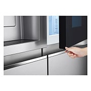 LG Side-by-Side avec InstaView Door-in-Door® | Distributeurs de glace, glace pilée et eau | Capacité de 635 litres | Classe d'efficacité énergétique E | Réservoir d'eau interne 4L | acier brossé | GSXV91BSAE, GSXV91BSAE