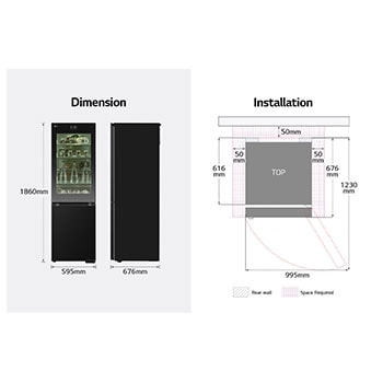 LG GBG7190CEV Dimensions et installation
