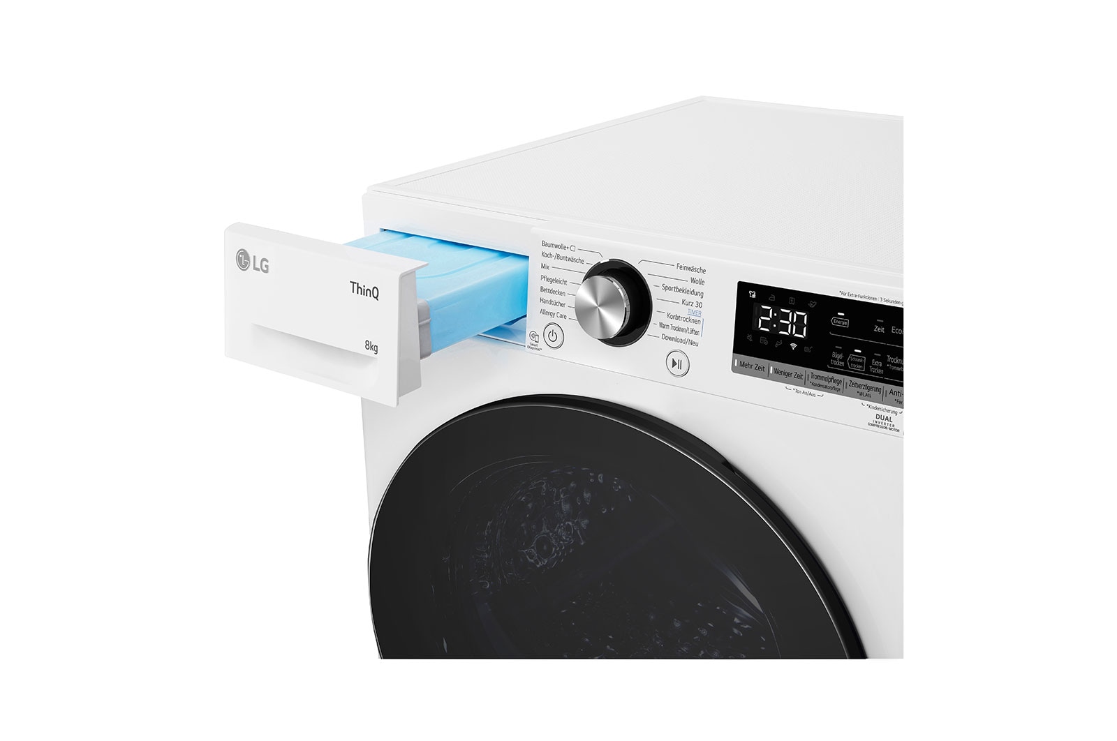 LG Sèche-linge avec technologie de pompe à chaleur Dual Inverter & porte vitrée de sécurité | Condenseur autonettoyant automatique | Capacité de 8 kg | Fonction Wi-Fi | Classe d'efficacité énergétique A+++ | RT80V9W, RT80V9W
