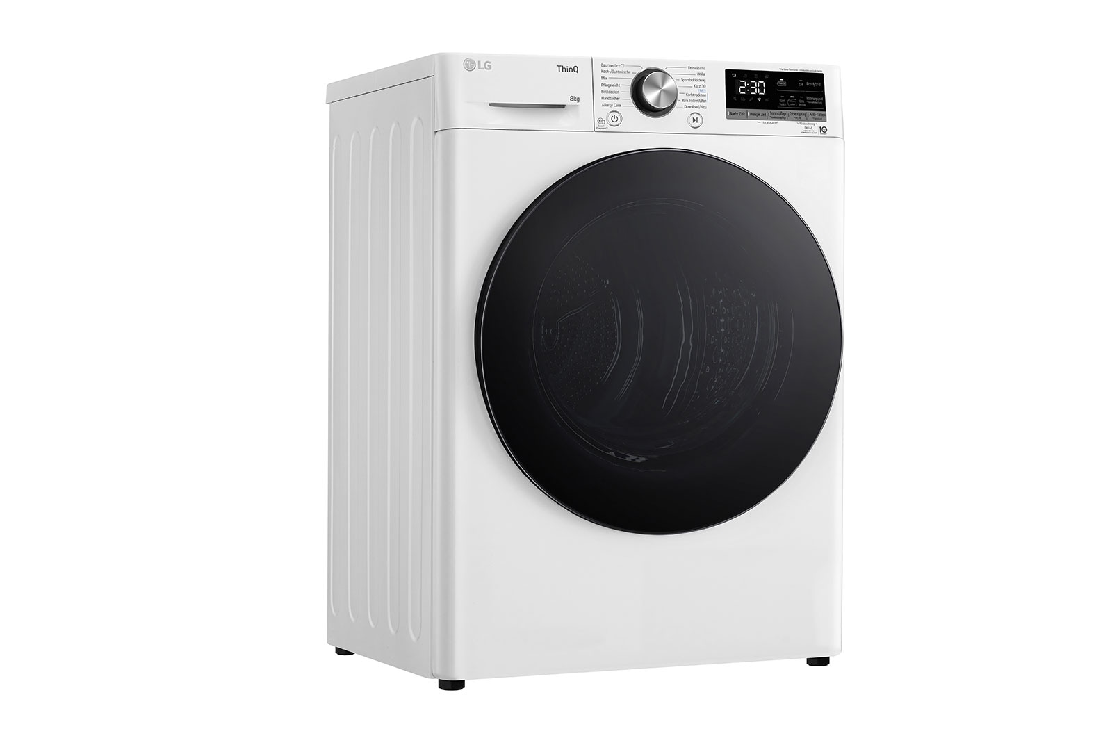 LG Sèche-linge avec technologie de pompe à chaleur Dual Inverter & porte vitrée de sécurité | Condenseur autonettoyant automatique | Capacité de 8 kg | Fonction Wi-Fi | Classe d'efficacité énergétique A+++ | RT80V9W, RT80V9W