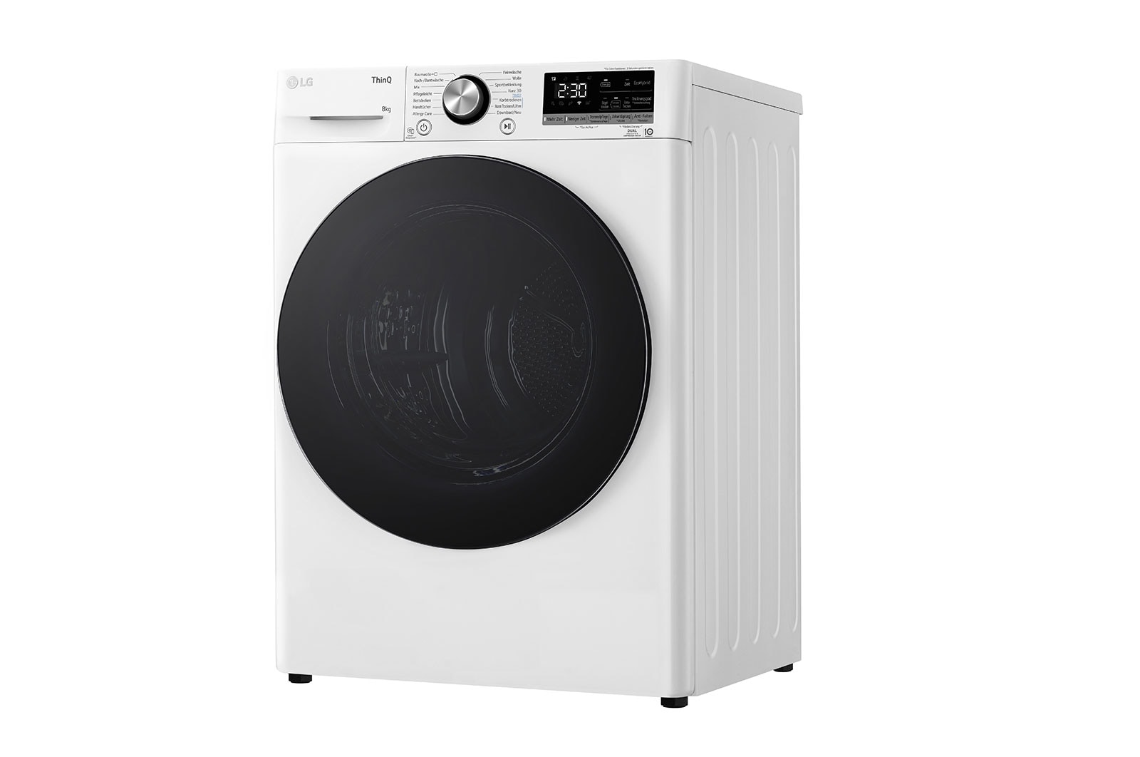 LG Sèche-linge avec technologie de pompe à chaleur Dual Inverter & porte vitrée de sécurité | Condenseur autonettoyant automatique | Capacité de 8 kg | Fonction Wi-Fi | Classe d'efficacité énergétique A+++ | RT80V9W, RT80V9W