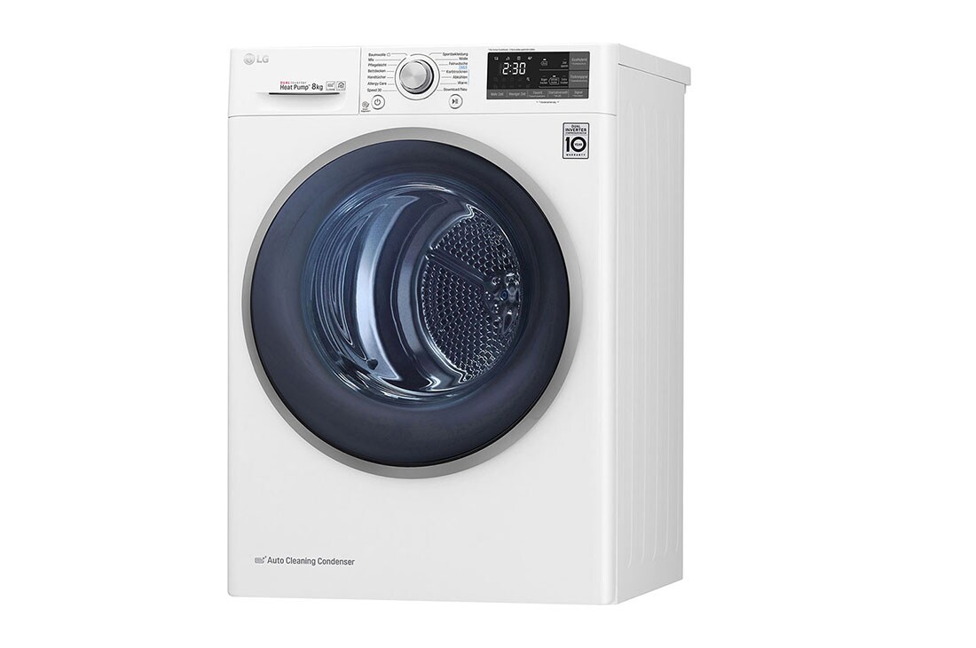 LG Sèche-linge d'une capacité de 8 kg | Classe d'efficacité énergétique A+++ | avec technologie de pompe à chaleur à double onduleur | Blanc | RT8DIH1Q, RT8DIH1Q