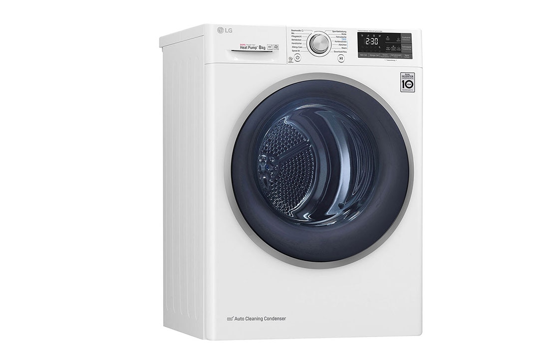 LG Sèche-linge d'une capacité de 8 kg | Classe d'efficacité énergétique A+++ | avec technologie de pompe à chaleur à double onduleur | Blanc | RT8DIH1Q, RT8DIH1Q