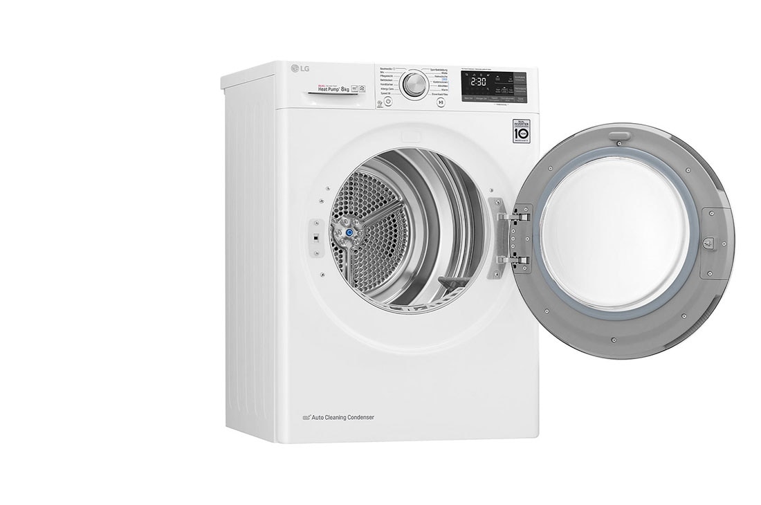 LG Sèche-linge d'une capacité de 8 kg | Classe d'efficacité énergétique A+++ | avec technologie de pompe à chaleur à double onduleur | Blanc | RT8DIH1Q, RT8DIH1Q