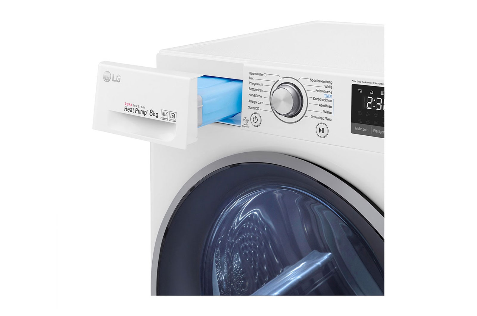 LG Sèche-linge d'une capacité de 8 kg | Classe d'efficacité énergétique A+++ | avec technologie de pompe à chaleur à double onduleur | Blanc | RT8DIH1Q, RT8DIH1Q