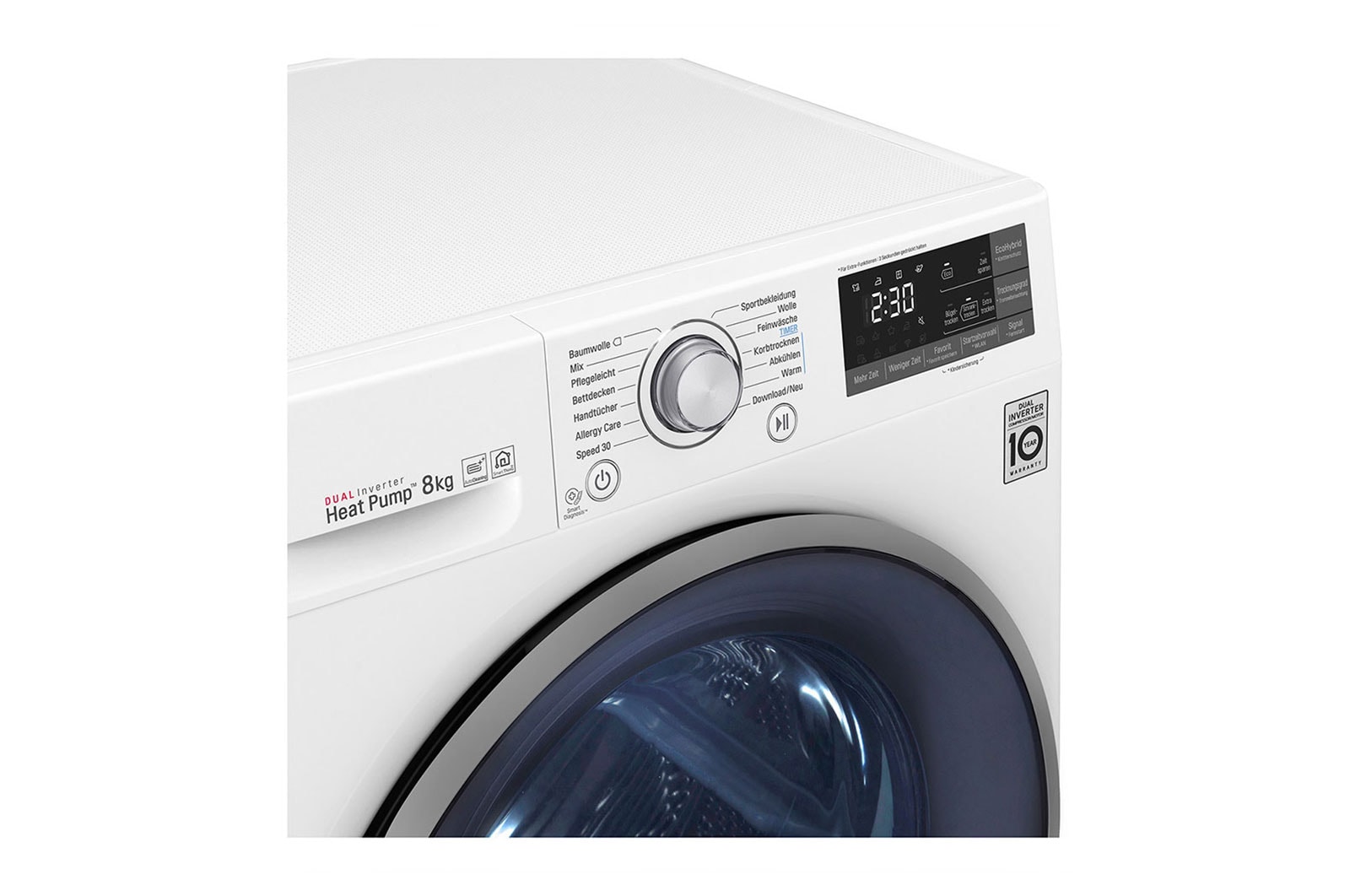 LG Sèche-linge d'une capacité de 8 kg | Classe d'efficacité énergétique A+++ | avec technologie de pompe à chaleur à double onduleur | Blanc | RT8DIH1Q, RT8DIH1Q