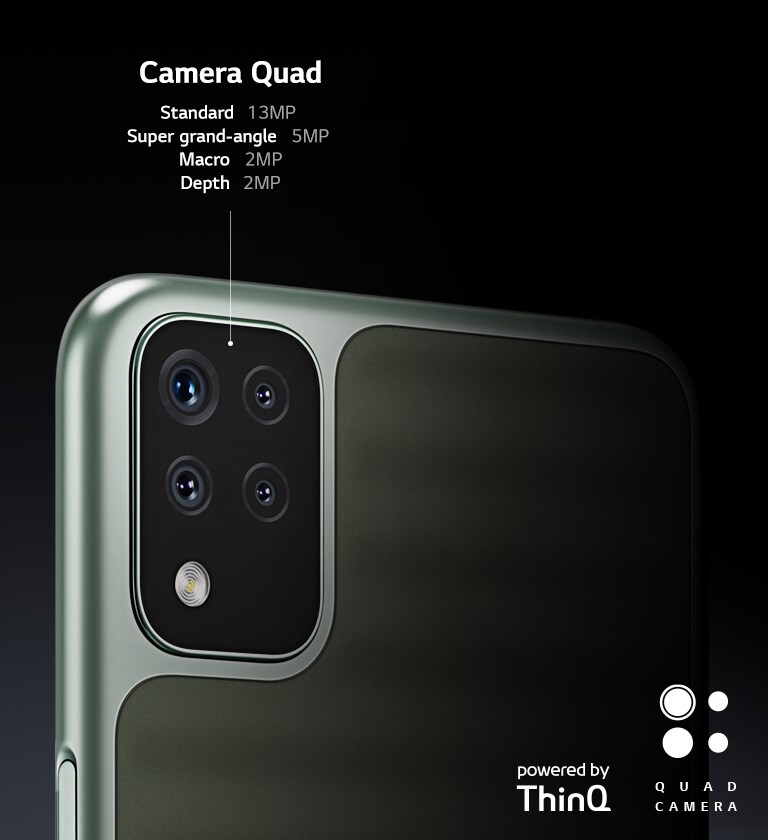 Rear view of a smartphone showing four cameras