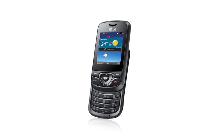 LG Téléphone portable coulissant avec caméra 2 MP, client SNS, radio FM et lecteur MP3, A200