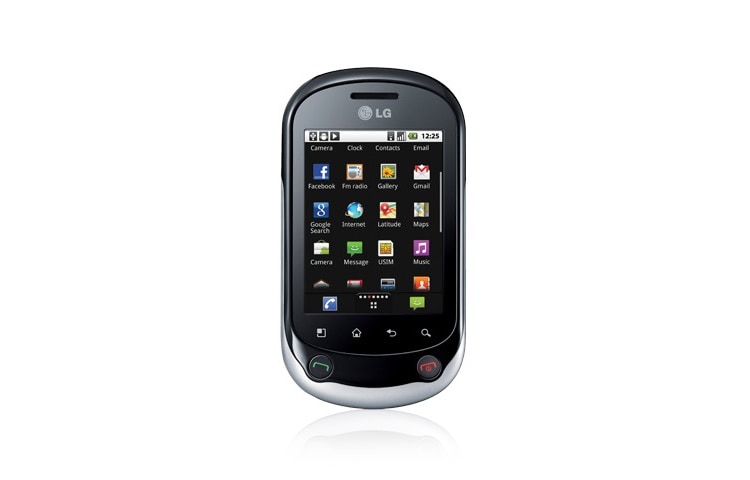 Vue avant de Téléphone coulissant Android avec écran tactile de 2,8 pouces, WiFi et caméra 3 MP C550