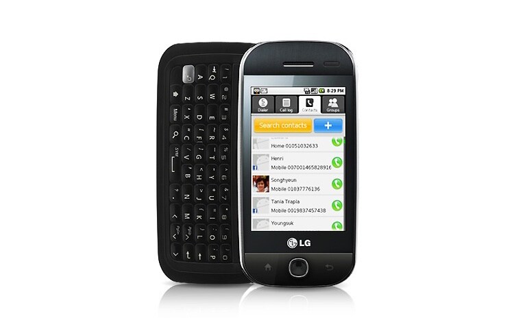 Vue avant de Android Slider dernière génération à clavier QWERTZ GW620