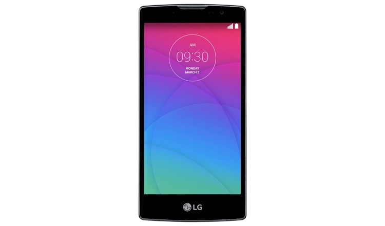 Vue avant de LG Spirit 4G LTE Smartphone Android, avec 4,7 pouces écran incurvé polarisé, Snapdragon ™ processeur H440n
