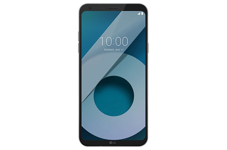 Vue avant de LG Q6 Ice Platinum LG Q6 Ice Platinum
