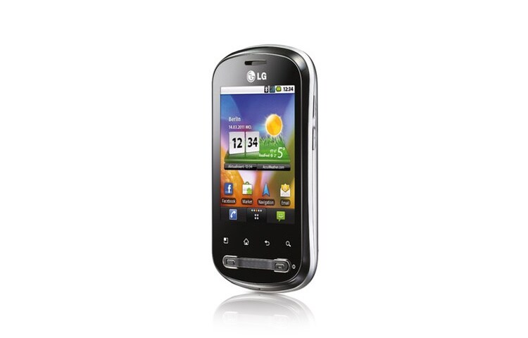 LG OPTIMUS ME Smartphone avec écran tactile capacitif 2,8 pouces (7,11 cm), lecteur MP3, prise jack 3,5 mm, fente Micro-SD pour cartes jusqu'à 32 Go, P350