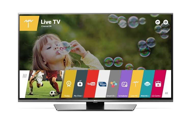 Vue avant de webOS TV de LG avec une diagonale d&#39;écran de 55&#34; 55LF632V