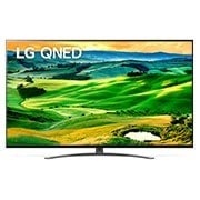 Vue avant du téléviseur LG QNED avec image de remplissage et logo du produit