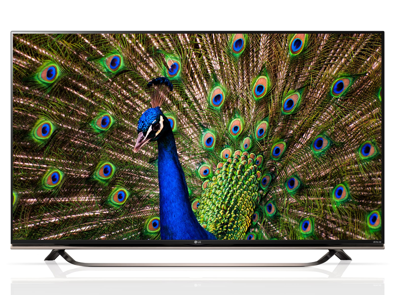 Vue avant de SUPER ULTRA TV HD de LG avec une taille d&#39;écran de 65&#34;, webOS 2.0, le son conçu par Harman Kardon et 4K Color Prime 65UF860V
