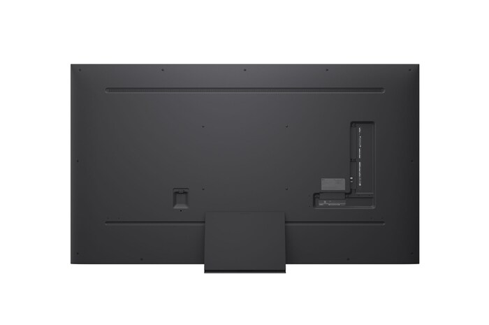 LG AI Magic Remote in front of an LG TV screen. On the screen is a personalized greeting from the LG AI with custom keywords based on the user's search and watch history. By the remote is an icon and label showing that the AI Concierge functionality is easily accessible with one short press on the AI button. 